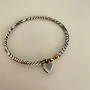 David Yurman cable heart lock with gold bracelet
